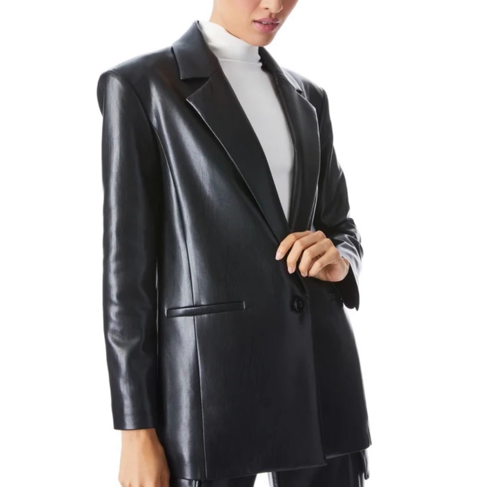 Alice and Olivia Shan vegan leather jacket - Picture 3 of 15